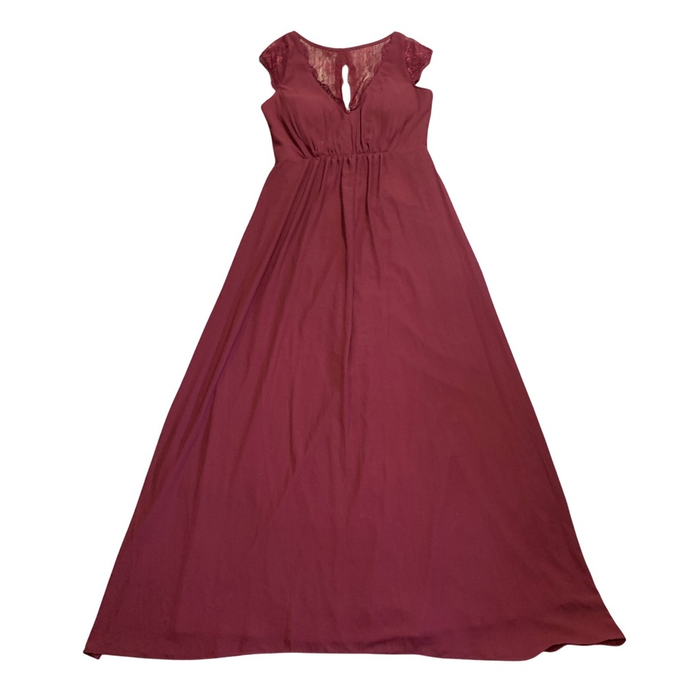 New Minuet Maxi Dress Lace Detail Formal Gown Party Dress Burgundy XL